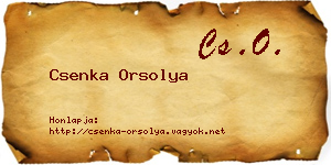 Csenka Orsolya névjegykártya